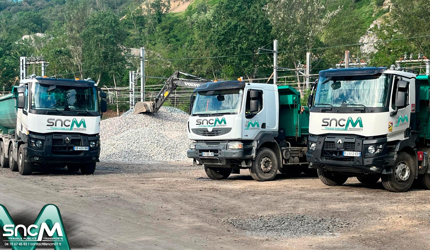 SNCM Chavanon Mounard TP Travaux Publics, Transports, élagage, débroussaillement, génie civil, abattage, Travaux Ferroviaires et enrochements, location de matériel Saint Cyr Annonay 07 Haute Ardèche Rhône Alpes