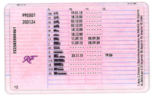 PERMIS DE CONDUIRE VERSO - FRANC REMY